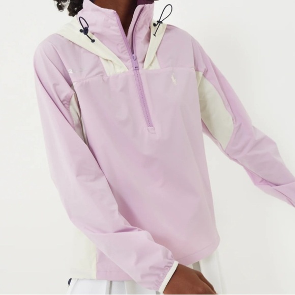 Ralph Lauren Women’s S Purplish/Pink and Cream Hooded Windbreaker Jacket NWT - Picture 8 of 8